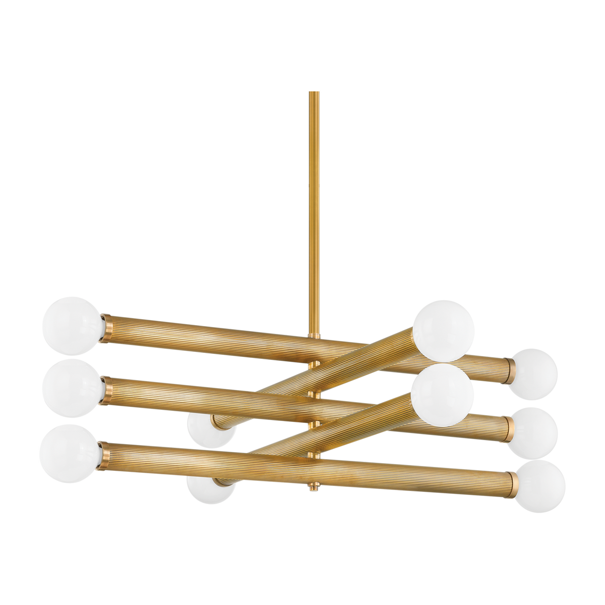 10-Light Vintage Brass Orb Chandelier / Default Title