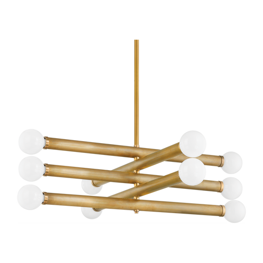10-Light Vintage Brass Orb Chandelier / Default Title