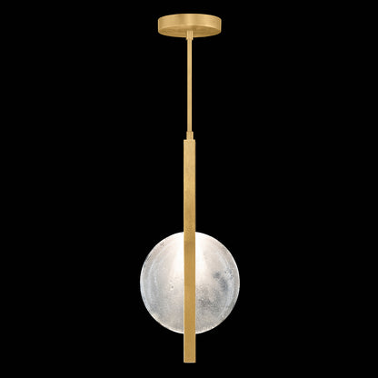 11-Inch Hand-Cast Glass Linear Pendant Light / Gold