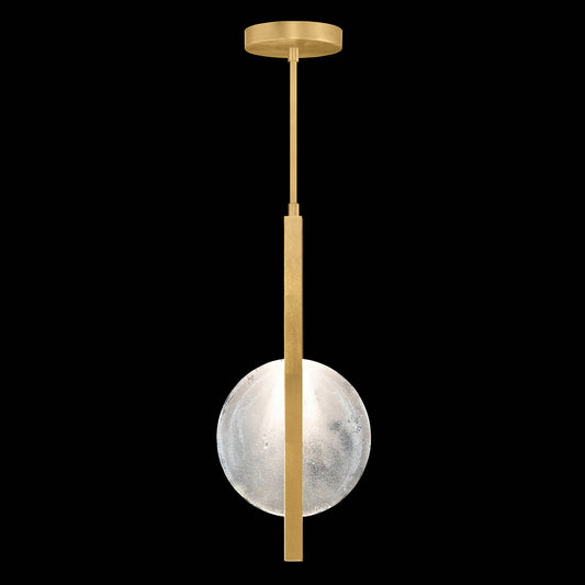 11-Inch Hand-Cast Glass Linear Pendant Light / Gold