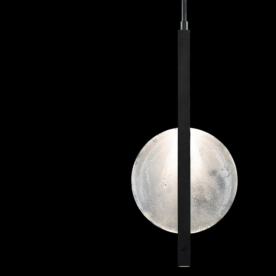 11-Inch Hand-Cast Glass Linear Pendant Light / Soft Gold