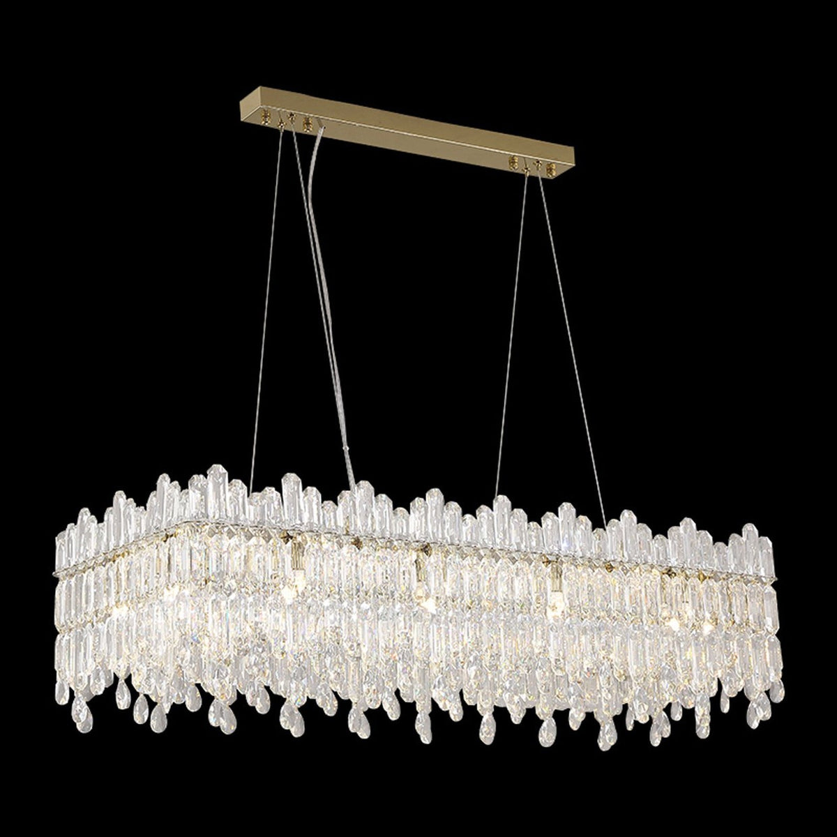 12-Light Clear Rectangular Chandelier / Default Title
