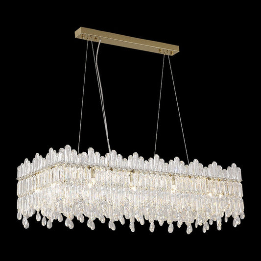 12-Light Clear Rectangular Chandelier / Default Title