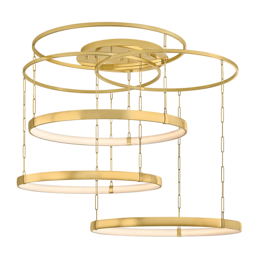 3-Light Concentric Hoop Brass Chandelier / Default Title