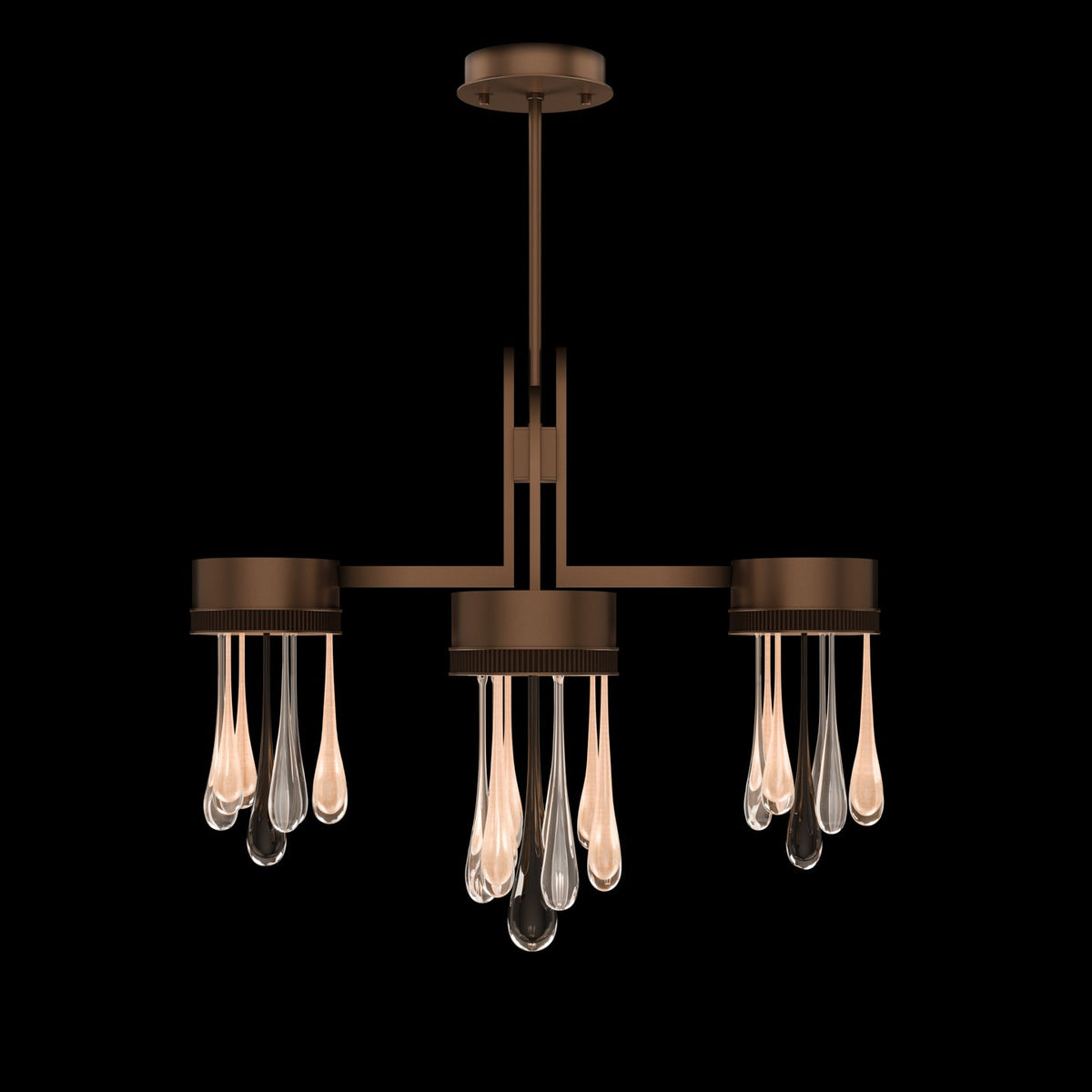 33-Inch Artisan Glass Rain LED Pendant Light
