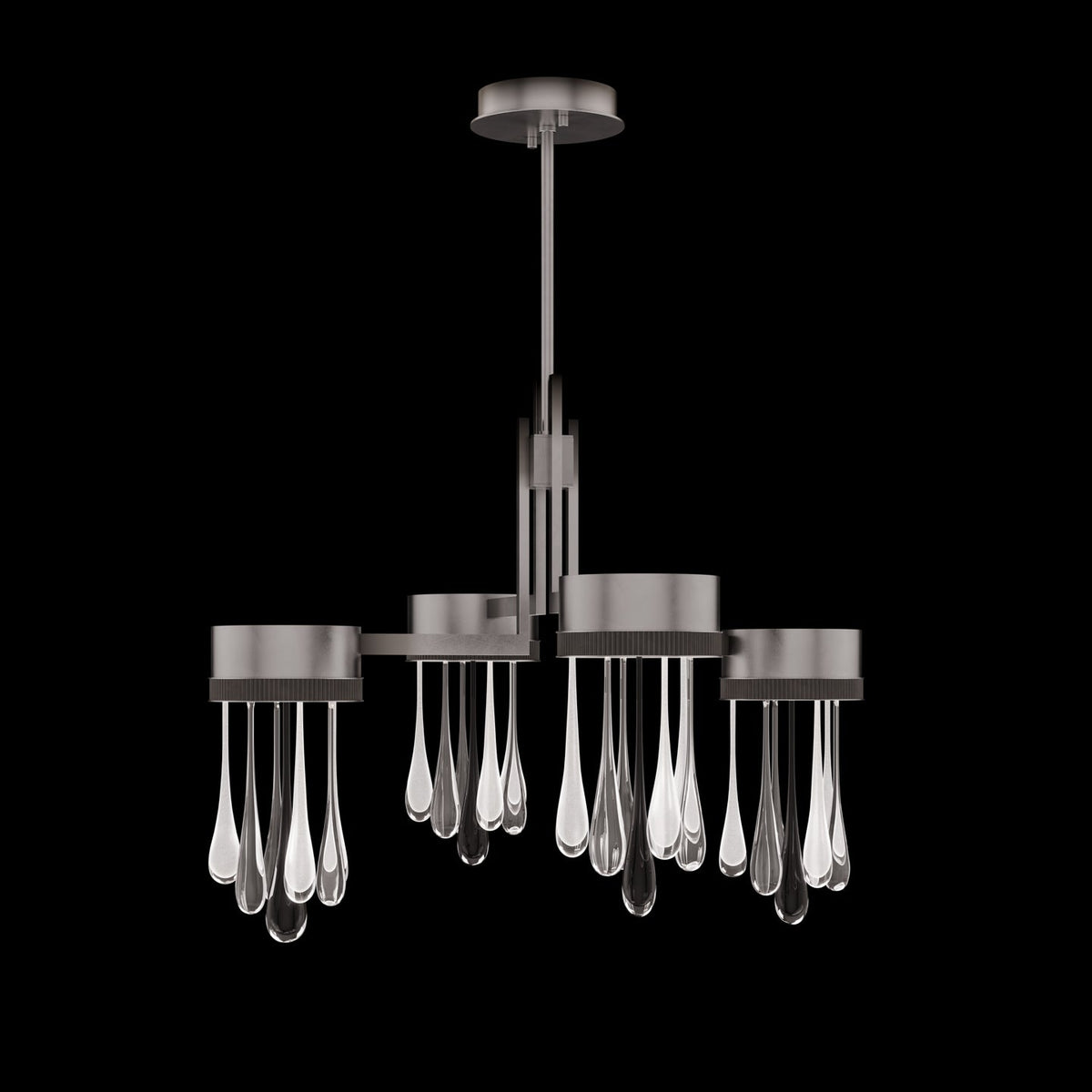 33-Inch Artisan Glass Rain LED Pendant Light