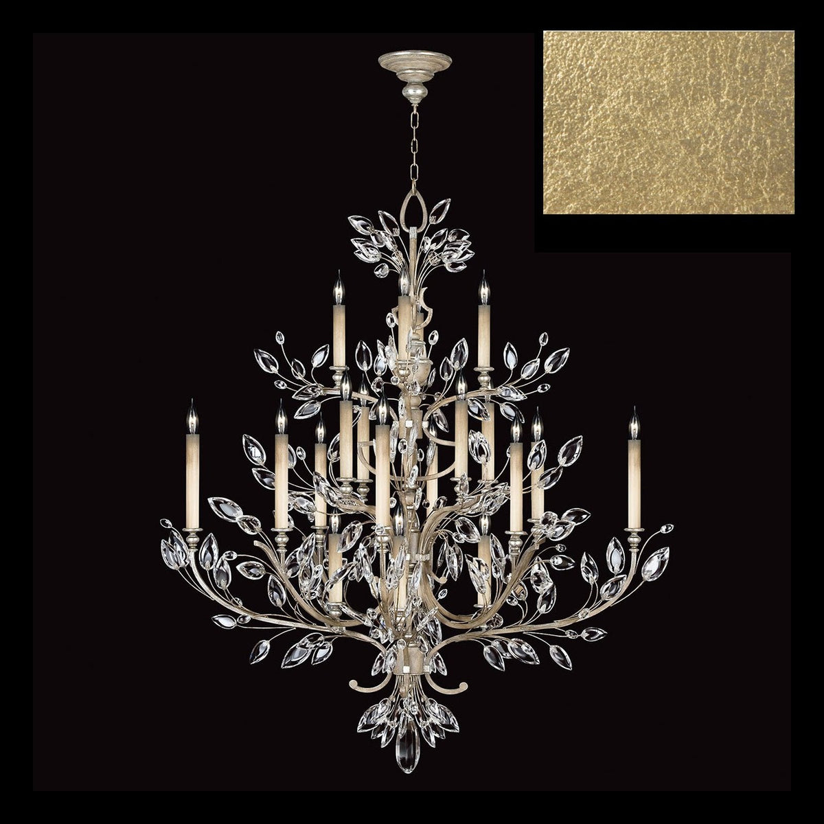 57-Inch Crystal Leaf Round Chandelier