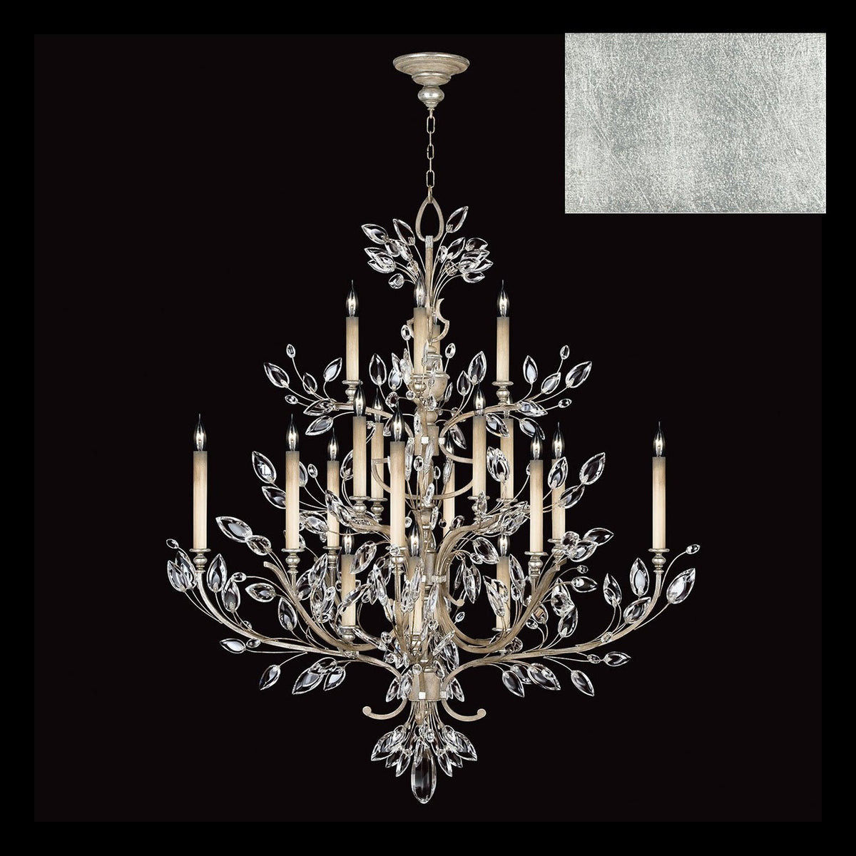 57-Inch Crystal Leaf Round Chandelier