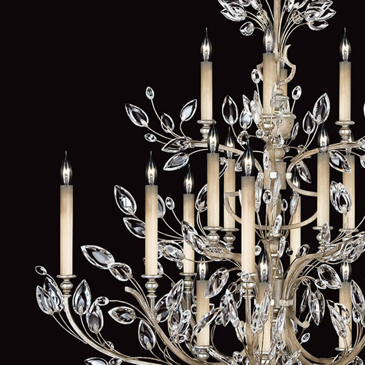 57-Inch Crystal Leaf Round Chandelier