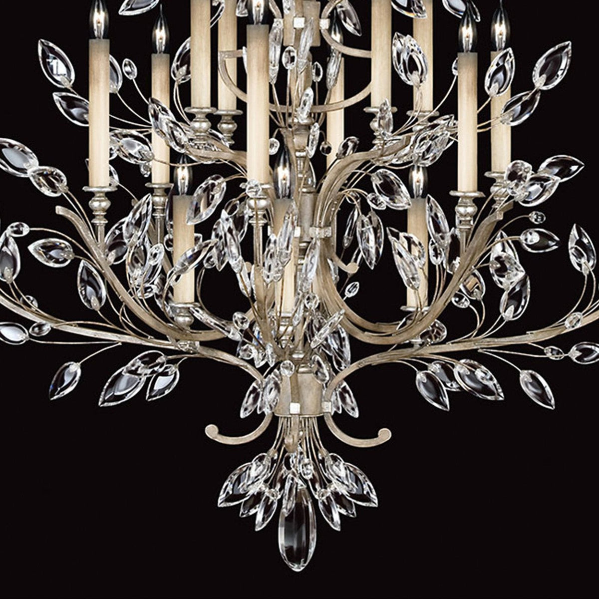 57-Inch Crystal Leaf Round Chandelier