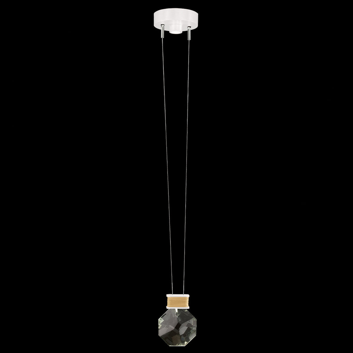 6-Inch Faceted Crystal LED Pendant Light / White