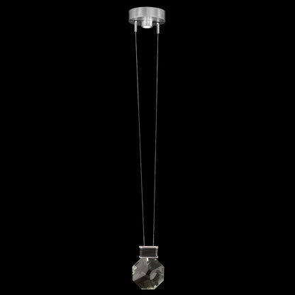 6-Inch Faceted Crystal LED Pendant Light / Soft Ombre Silver