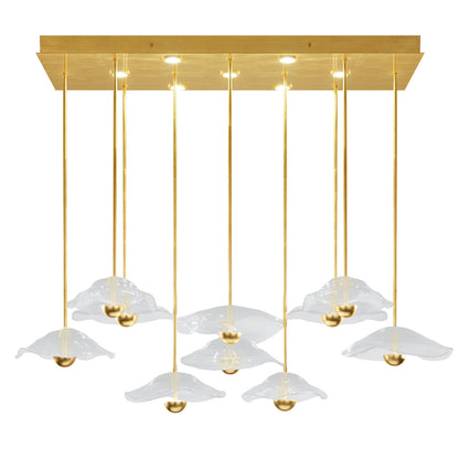 61.75-Inch Studio Glass Rectangular Pendant Light / Gold Leaf/Clear