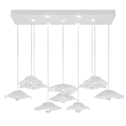 61.75-Inch Studio Glass Rectangular Pendant Light / White/Clear