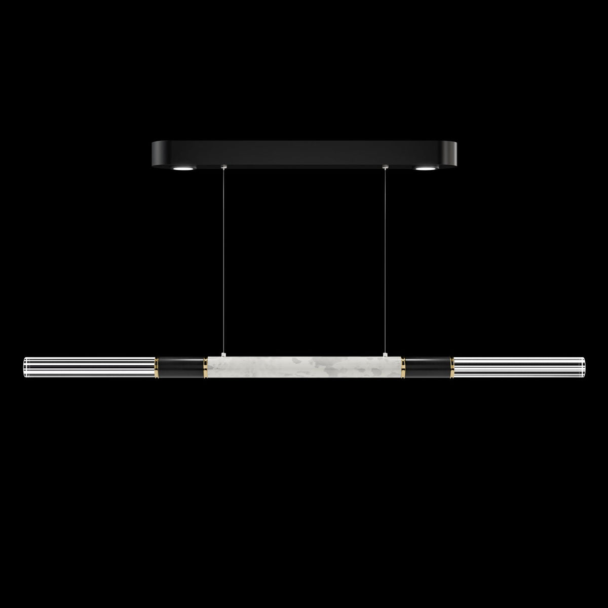 62-Inch Linear Tubular LED Pendant Light / Black / Nickel / Charcoal