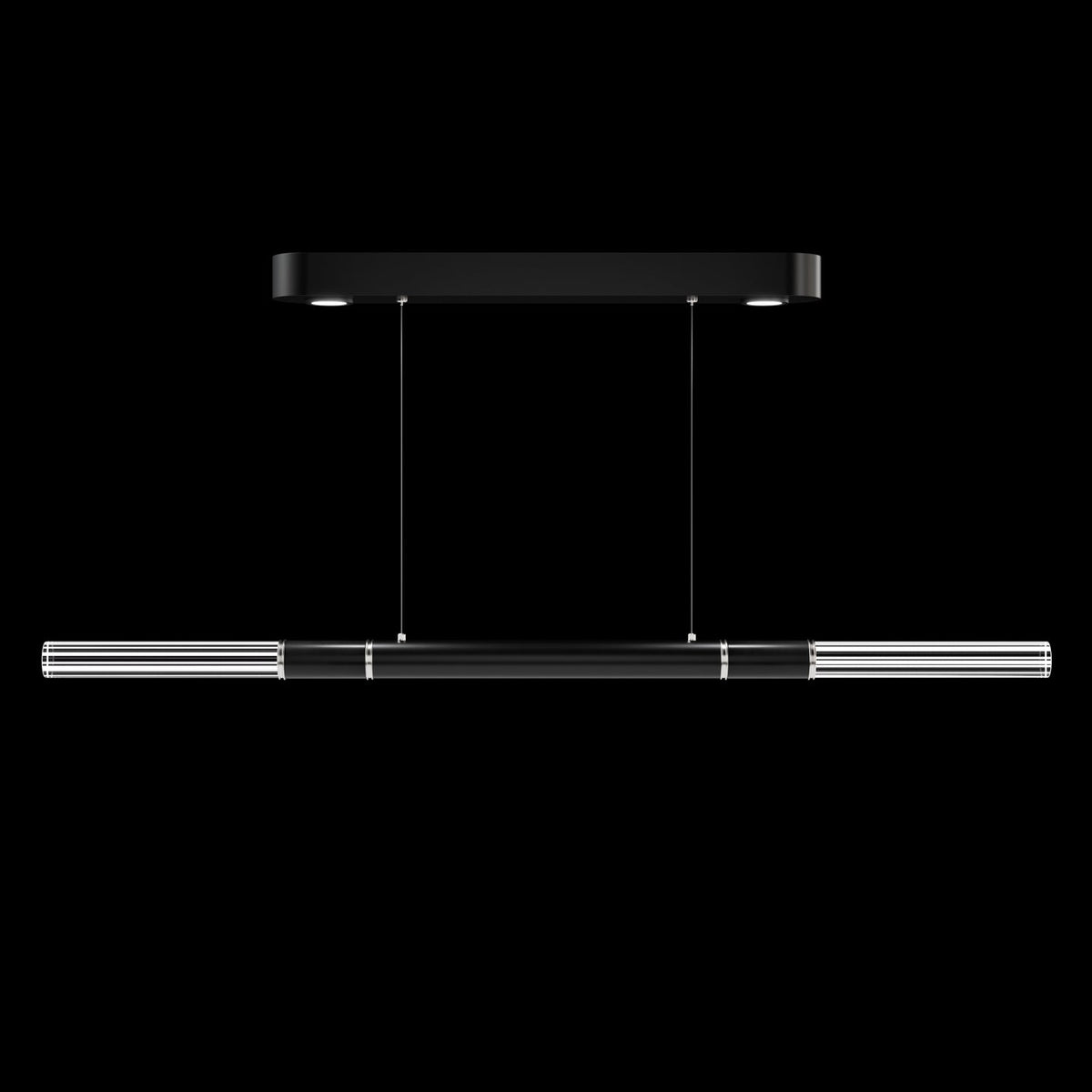 62-Inch Linear Tubular LED Pendant Light / Bronze / Brass / No Skin