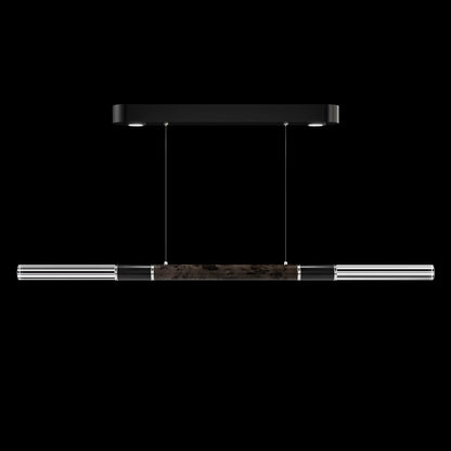 62-Inch Linear Tubular LED Pendant Light / Bronze / Brass / Smoke