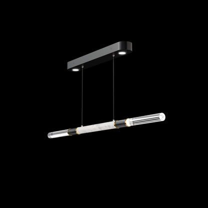 62-Inch Linear Tubular LED Pendant Light / Black / Nickel / Smoke