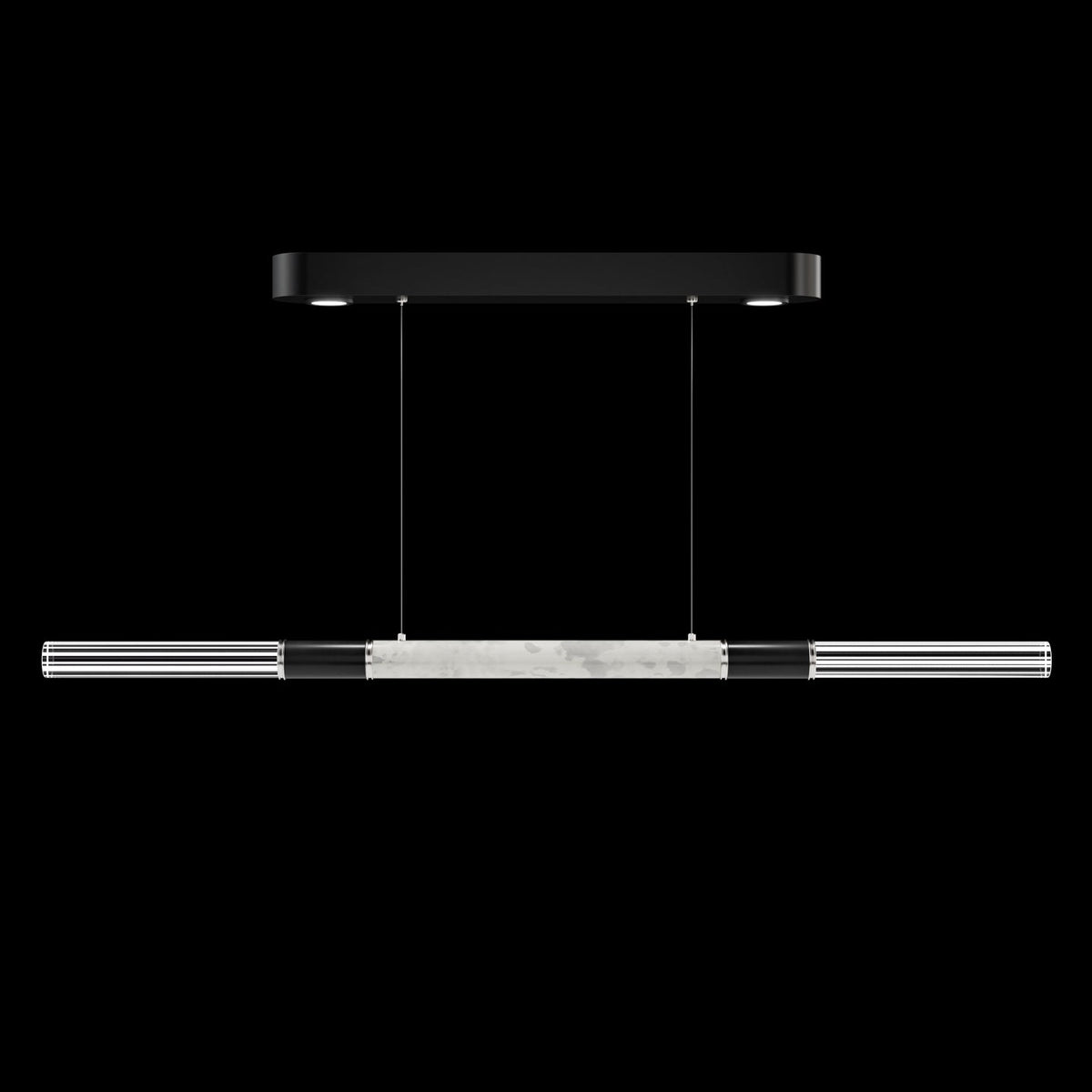62-Inch Linear Tubular LED Pendant Light / Bronze / Nickel / Charcoal