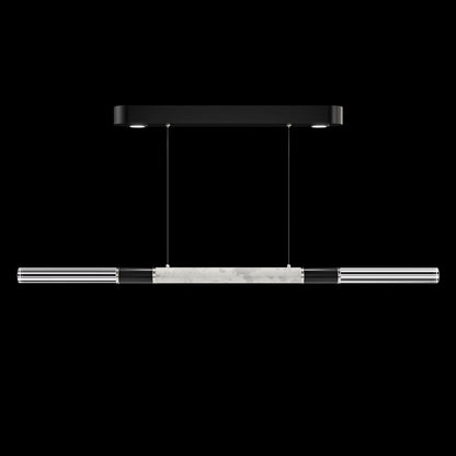 62-Inch Linear Tubular LED Pendant Light / Bronze / Nickel / Charcoal