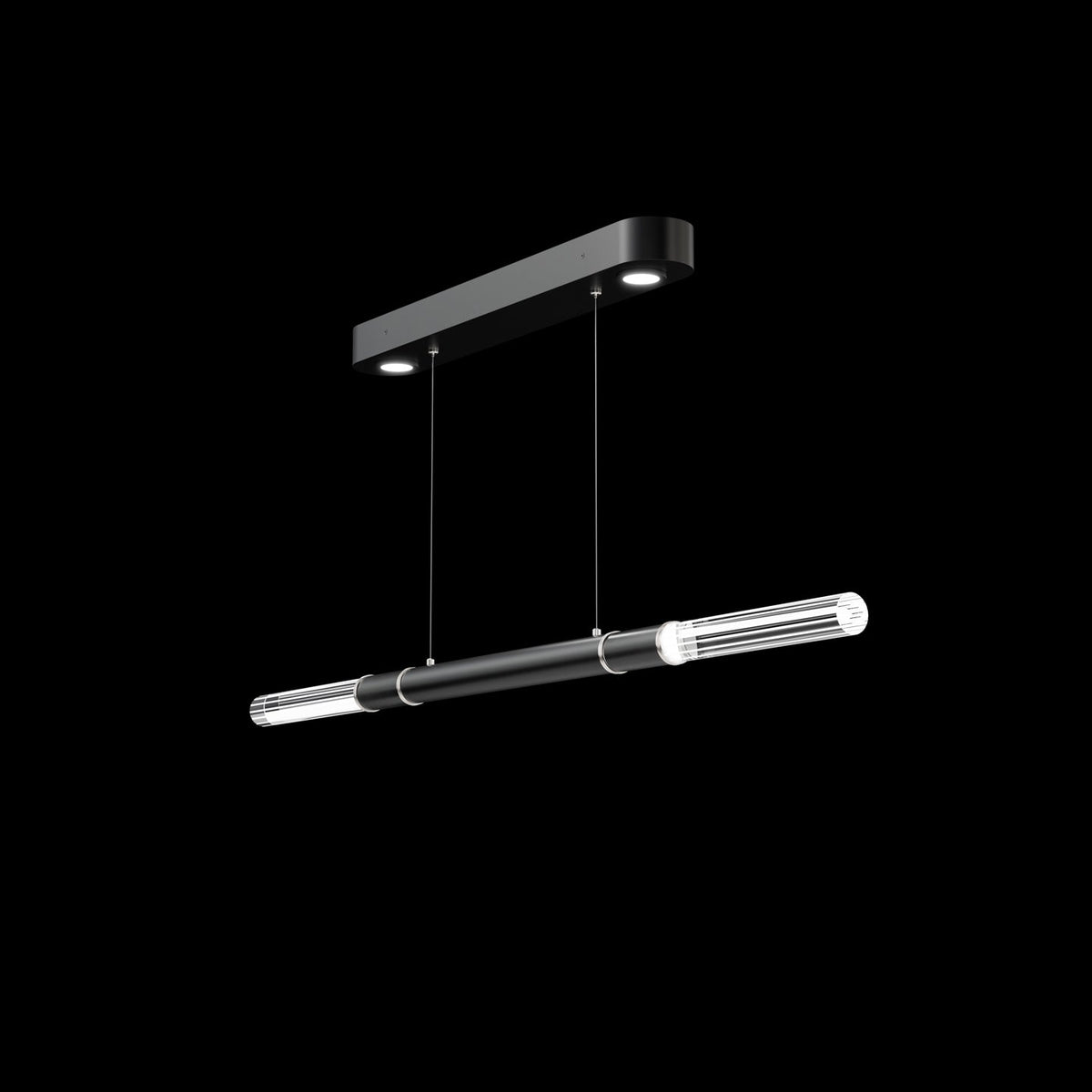 62-Inch Linear Tubular LED Pendant Light / Bronze / Brass / Charcoal
