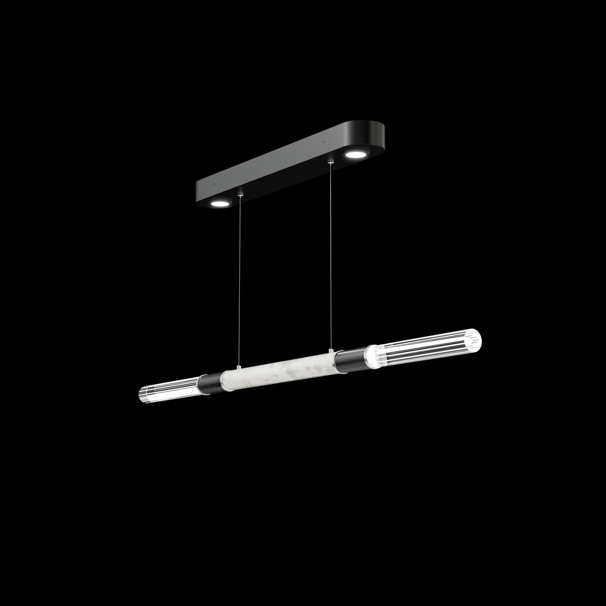 62-Inch Linear Tubular LED Pendant Light / Bronze / Nickel / Smoke