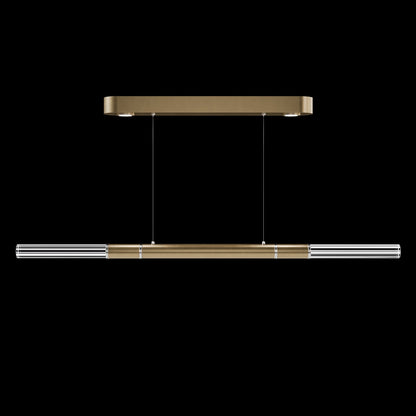 62-Inch Linear Tubular LED Pendant Light / Ombre Bronze / Brass / No Skin