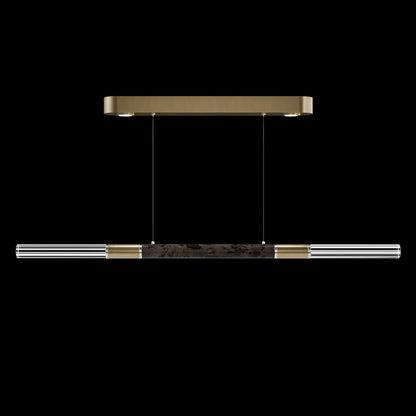 62-Inch Linear Tubular LED Pendant Light / Ombre Bronze / Brass / Smoke