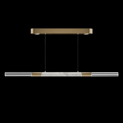 62-Inch Linear Tubular LED Pendant Light / Ombre Bronze / Nickel / Charcoal