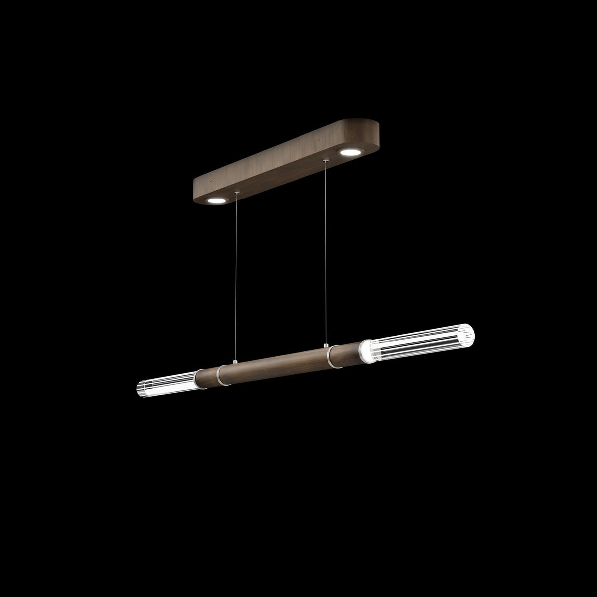 62-Inch Linear Tubular LED Pendant Light / Silver Leaf / Brass / Charcoal