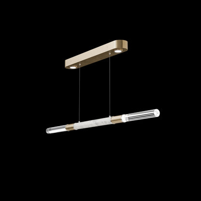 62-Inch Linear Tubular LED Pendant Light / Ombre Bronze / Nickel / Smoke