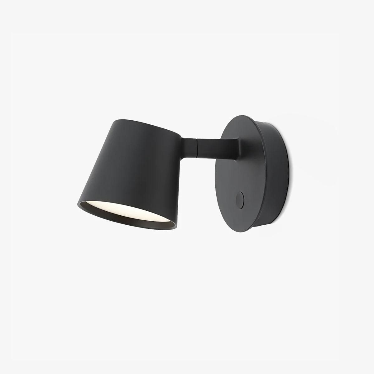 Adjustable Arm Integrated LED Wall Light / L 6.3″ x H 3.7″ / L 16cm x H 9.5cm / Black / Warm Light