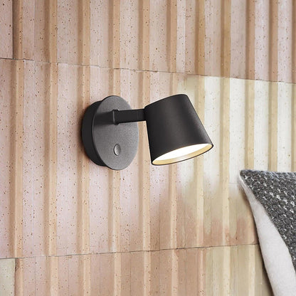 Adjustable Arm Integrated LED Wall Light / L 6.3″ x H 3.7″ / L 16cm x H 9.5cm / Black / Cool Light