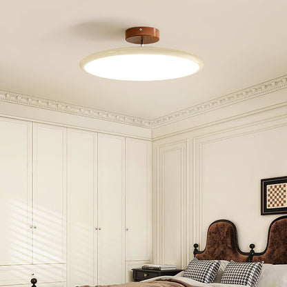 Adjustable Circular LED Ceiling Light / ∅ 15.7″ x H 3.5″ / Beige / Warm Light