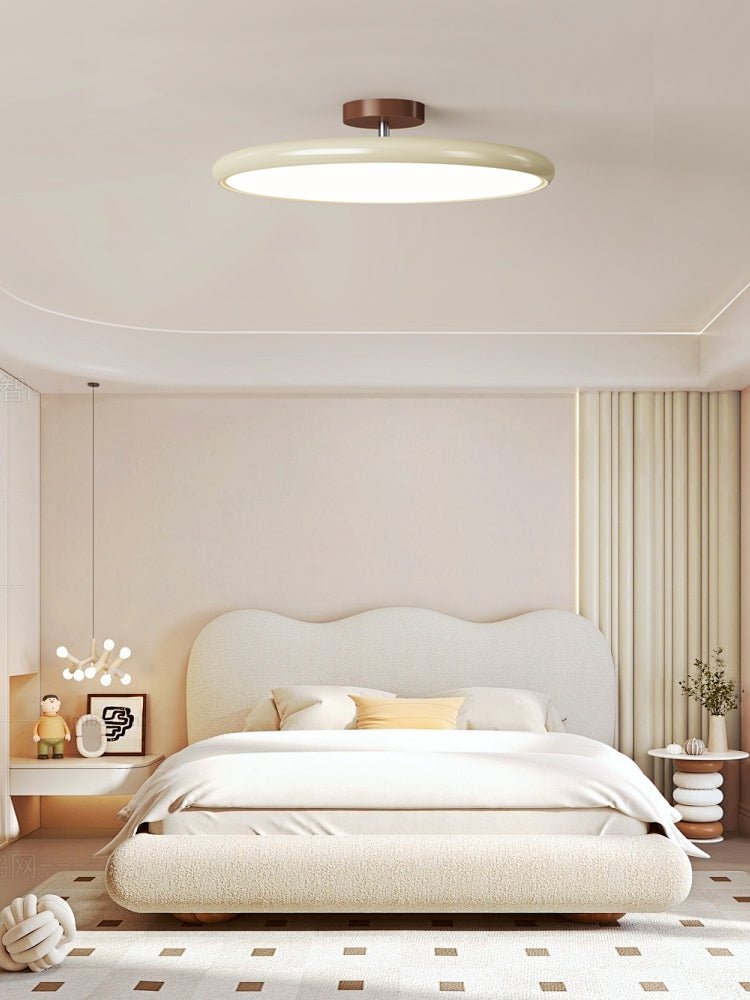 Adjustable Circular LED Ceiling Light / ∅ 19.7″ x H 3.5″ / Beige / Warm Light