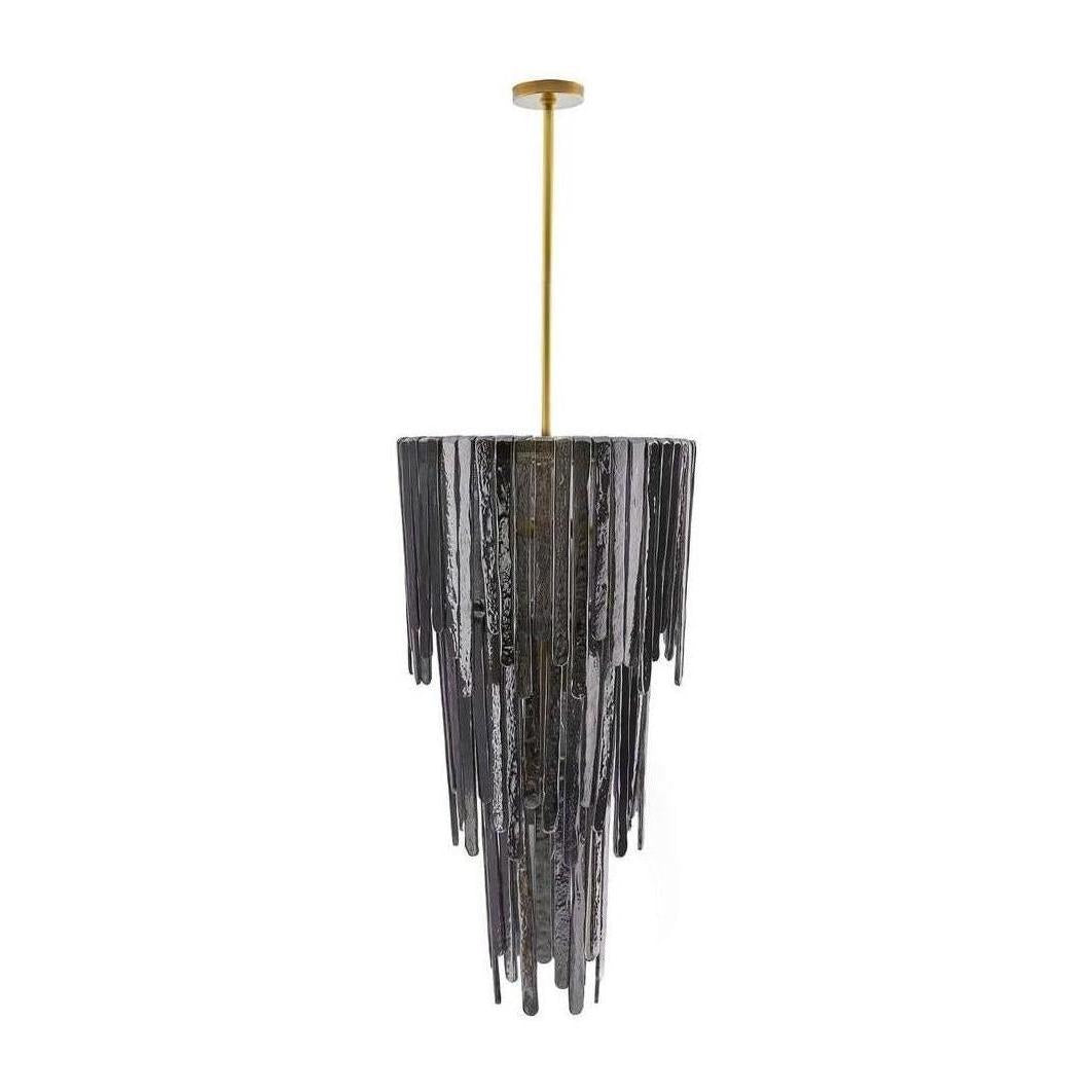 Blue Smoke Glass Waterfall Chandelier / Blue Smoke Luster