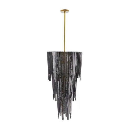 Blue Smoke Glass Waterfall Chandelier / Blue Smoke Luster