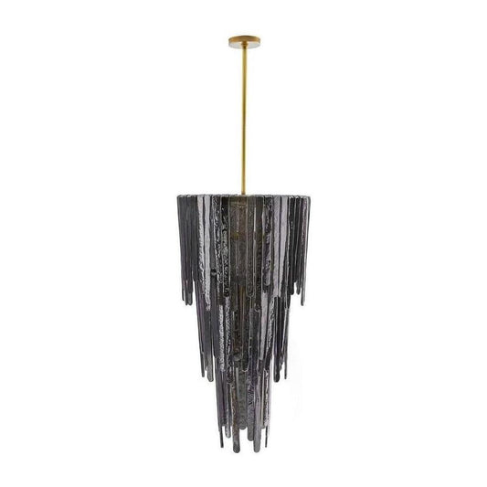 Blue Smoke Glass Waterfall Chandelier / Blue Smoke Luster
