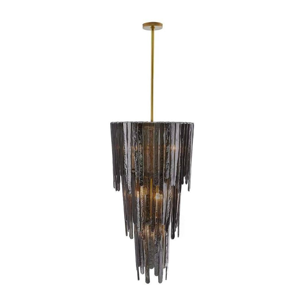Blue Smoke Glass Waterfall Chandelier