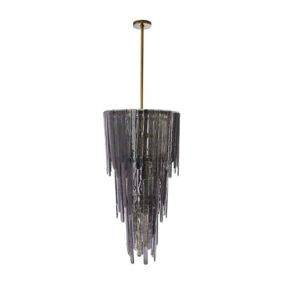 Blue Smoke Glass Waterfall Chandelier
