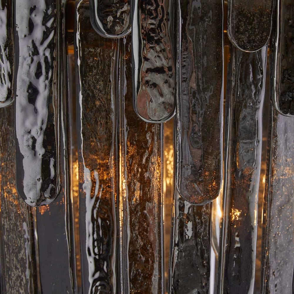 Blue Smoke Glass Waterfall Chandelier