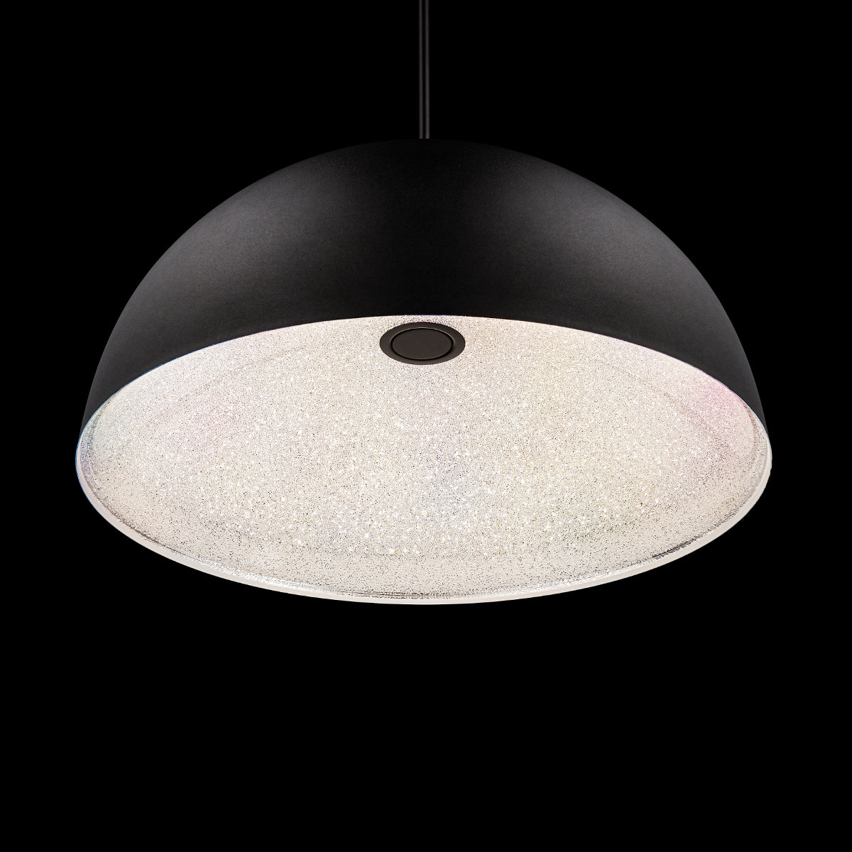 Crystal Dome Pendant Light / Black