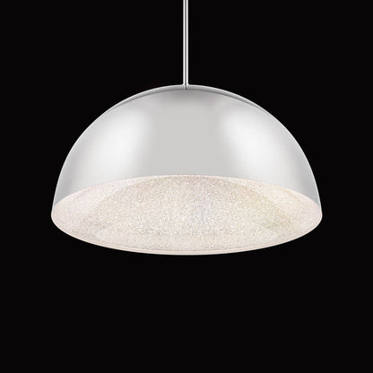Crystal Dome Pendant Light / Polished Nickel
