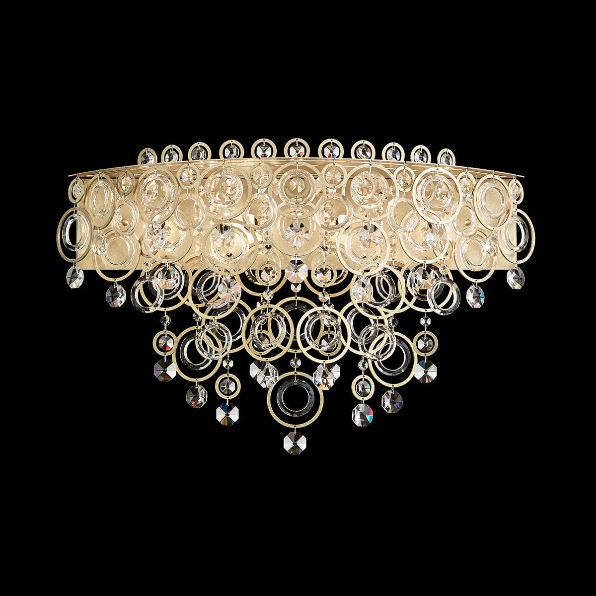 Crystal Polished Metal Wall Light / Heirloom Gold