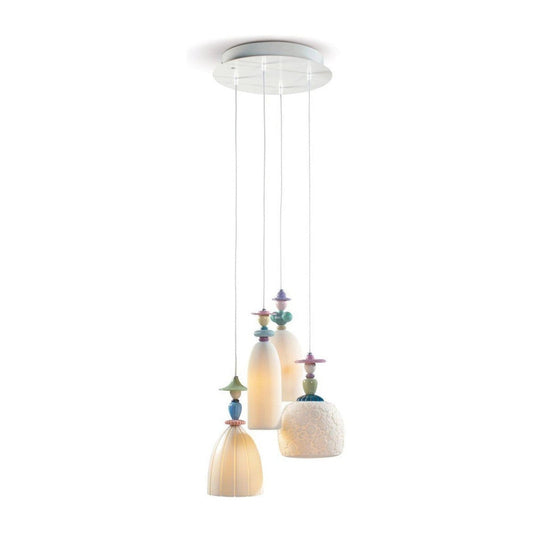 Four-Light Porcelain Tulip Chandelier / Default Title