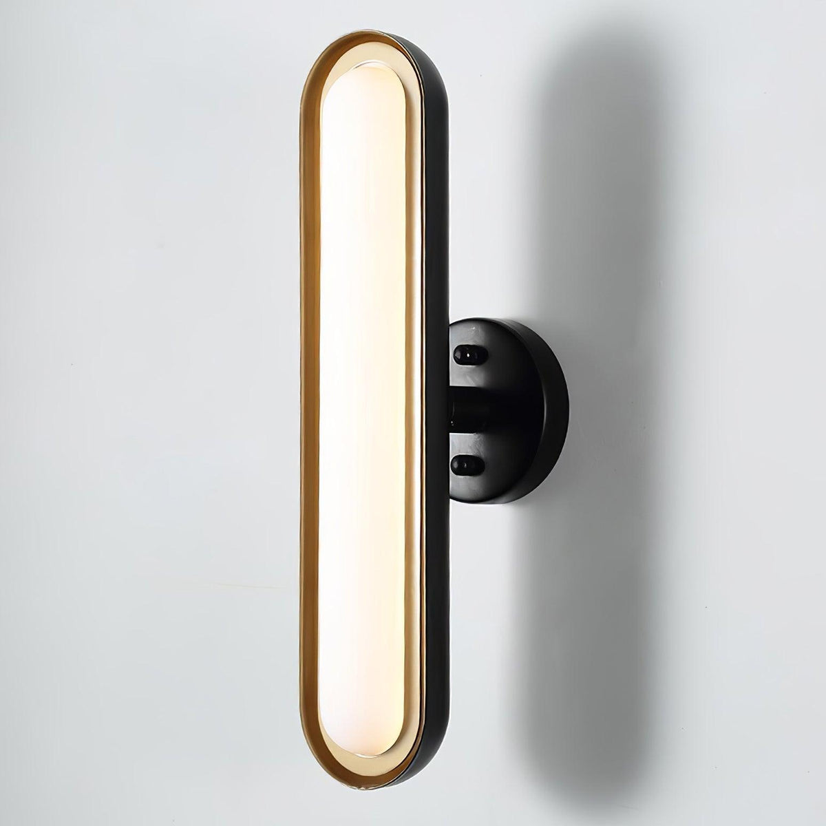 Frosted Capsule Integrated LED Wall Light / Set of 2 / Gold & Frosted white / Warm White