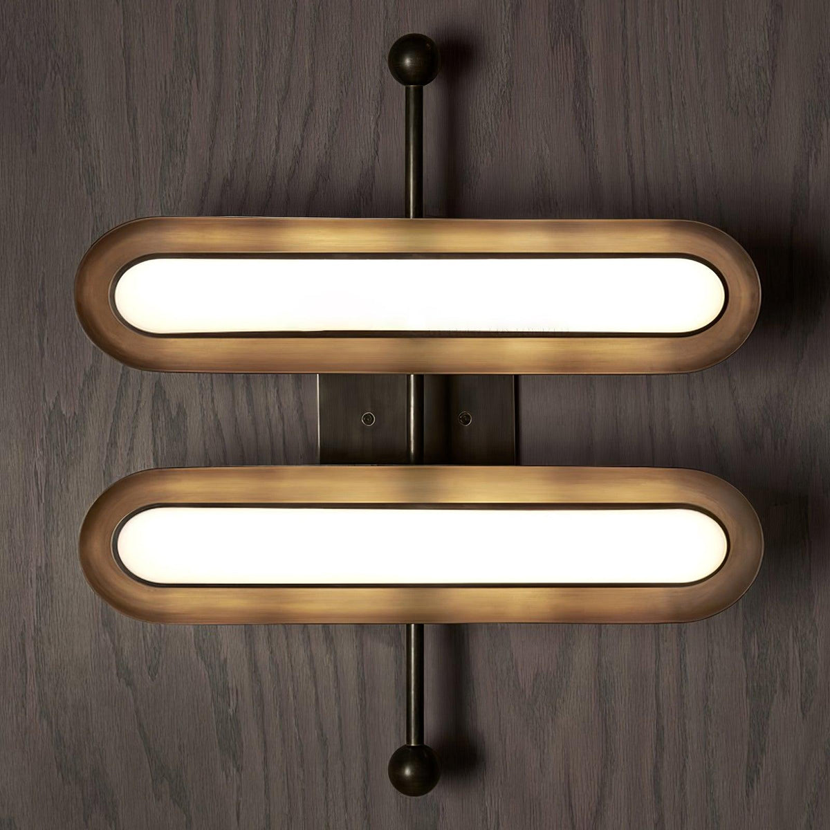 Frosted Capsule Integrated LED Wall Light / Set of 2 / Black & Frosted white / Cool White