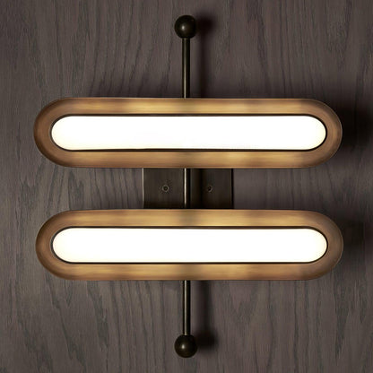 Frosted Capsule Integrated LED Wall Light / Set of 2 / Black & Frosted white / Cool White