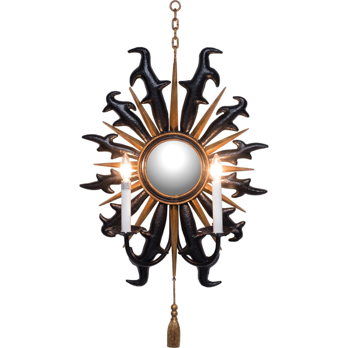 Hammered Black Gold Tassel Wall Light / Default Title