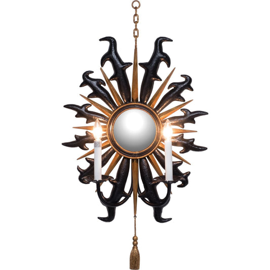 Hammered Black Gold Tassel Wall Light / Default Title